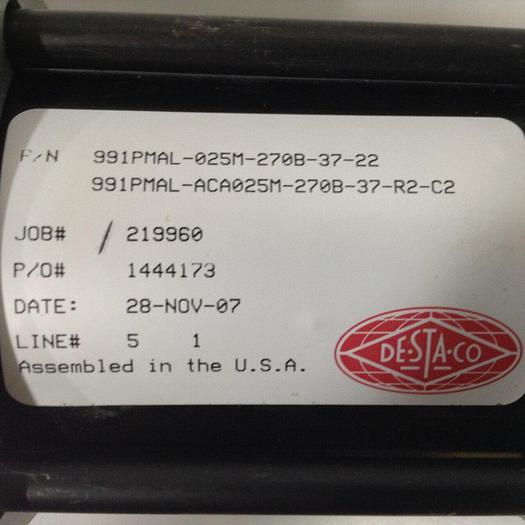 Used DESTACO Pneumatic Hold Clamp 991PMAL-025M-270B-37-22 #90102
