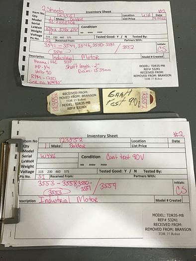 Used BALDOR .25 HP Motor 33-2015Z106 #123552