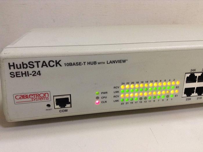 Used CABLETRON 10 Base-T Hub w/ Lanview SEHI-24 #75003