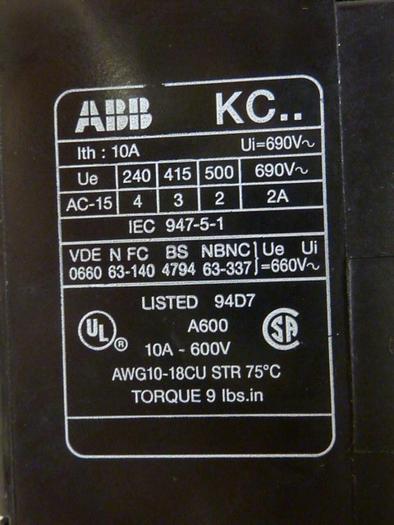 Used ABB Relay Contactor KC31E #62972