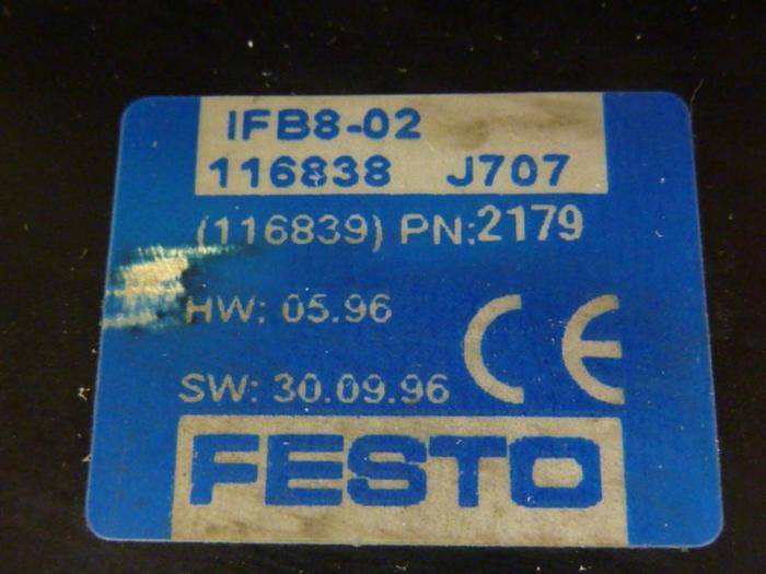 Used FESTO Control Block / Valve Terminal IFB8-02 #52855