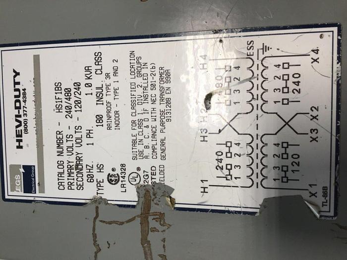 Used SOLA 1 kVA Transformer HS1F1BS #130553