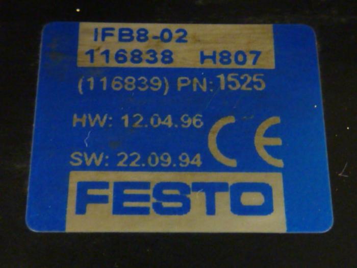 Used FESTO Control Block / Valve Terminal IFB8-02 #52744