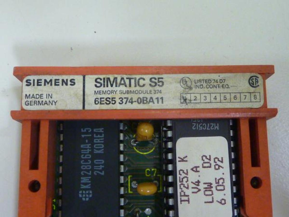 Used SIEMENS / VAN DORN SIMATIC S5 Memory 6ES5 374-0BA11 Used