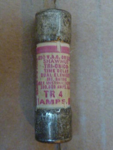 Used GOULD / SHAWMUT 4 Amp Fuse TR4 #26933