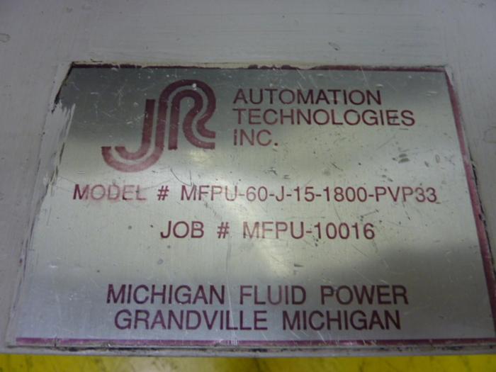 Used AUTOMATION TECHNOLOGIES Hydraulic Power Pack MFPU-60-J-15-1800-PVP33 Used