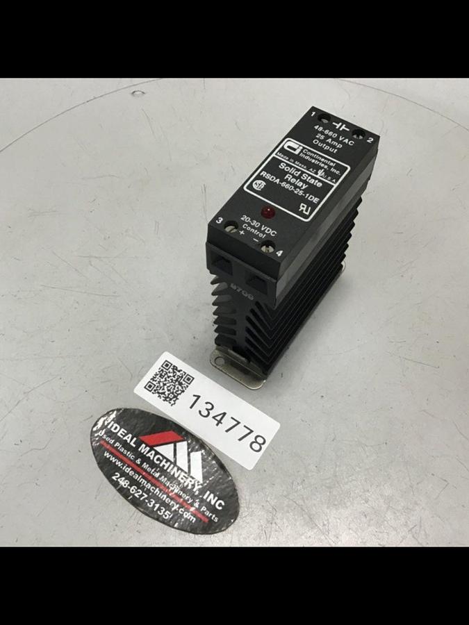 Used CONTINENTAL INDUSTRIES Solid State Relay RSDA-660-25-1DE Used