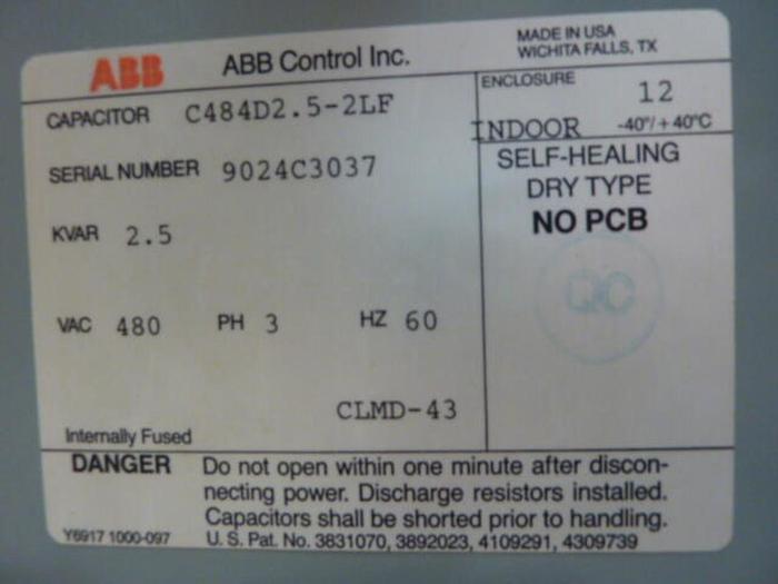 Used ABB Capacitor C484D2.5-2LF #28618