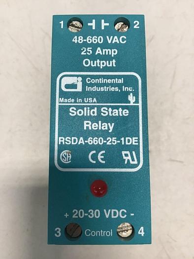 Used CONTINENTAL INDUSTRIES Solid State Relay RSDA-660-25-1DE #138583
