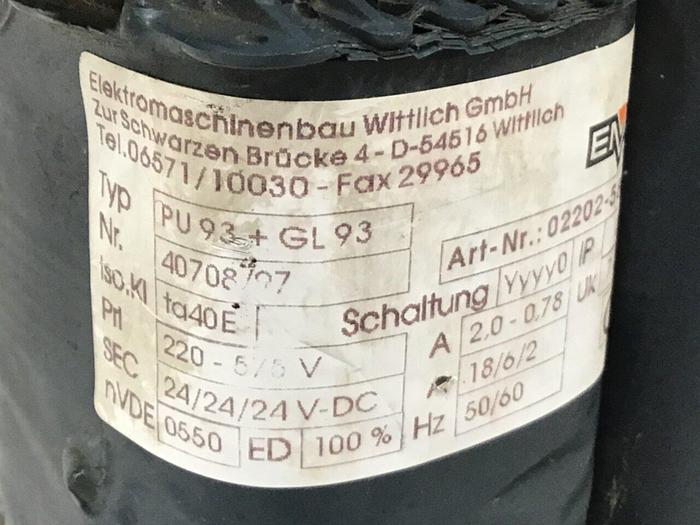 Used EMB WITTLICH Transformer PU93+GL93 #134370