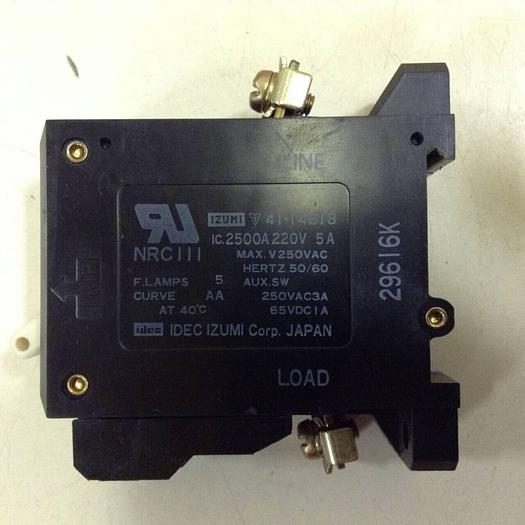 Used IDEC 5 Amp Circuit Breaker NRC111L/5A-AA #75677