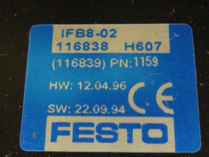 Used FESTO Control Block / Valve Terminal IFB8-02 #52863