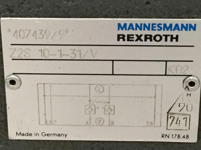 Used MANNESMANN REXROTH Valve Z2S10131V #110433
