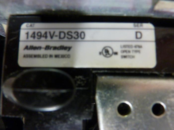 Used ALLEN BRADLEY Line Terminal Guard Disconnect 1494V-DS30 SER D #57370