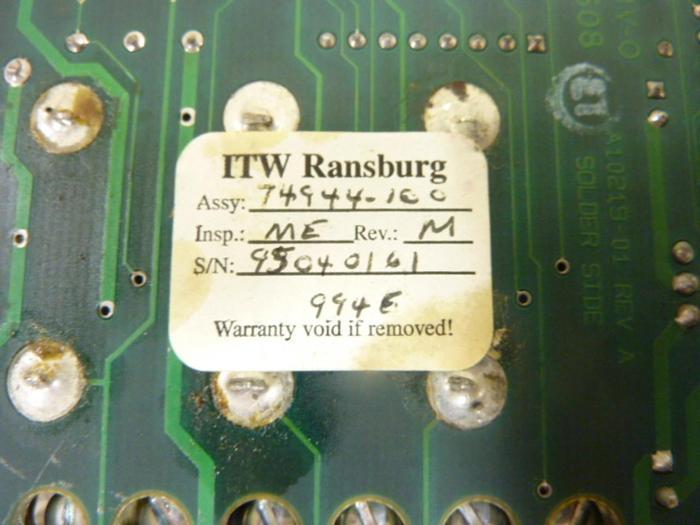 Used RANSBURG Amplifier Module 74944-190 #45596