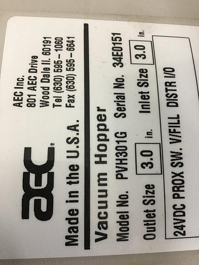 Used AEC Vacuum Hopper PVH301G #134467