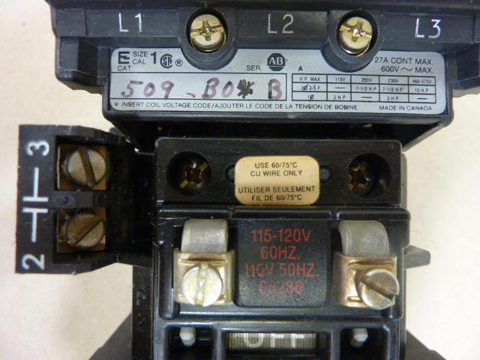 Used ALLEN BRADLEY Starter 509-BO. SER B W24 #47102