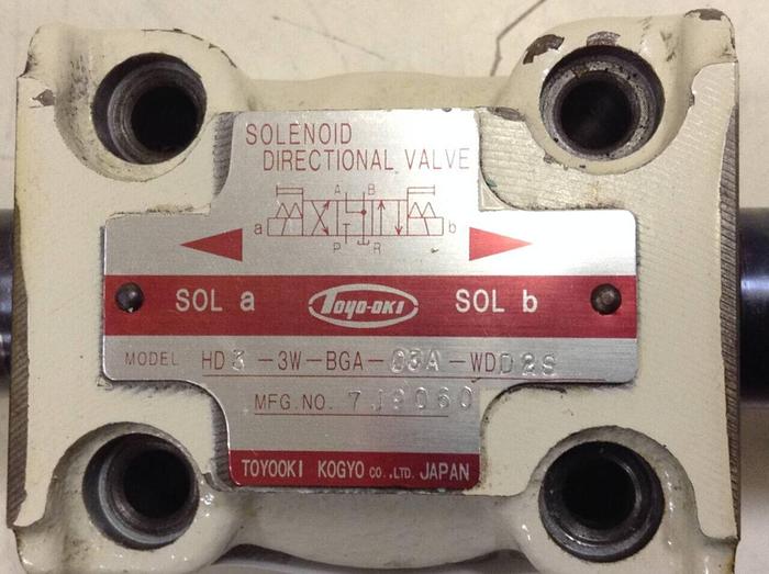 Used TOYOOKI KOGYO Solenoid Directional Valve HD3-3W-BGA-03A-WDD2S #87061