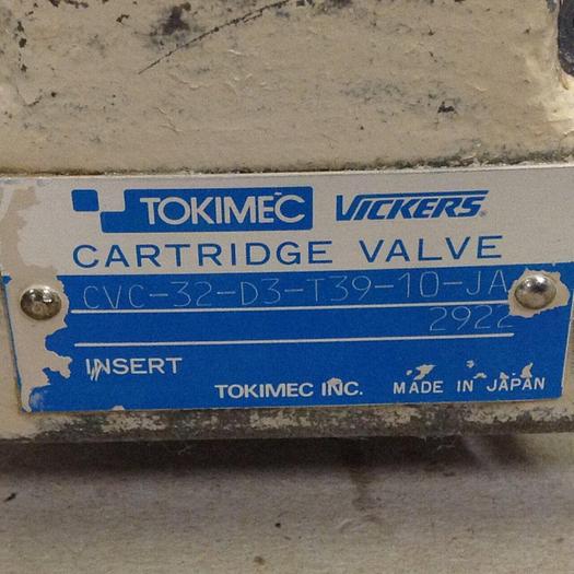 Used TOKIMEC Cartridge Valve CVC-32-D3-T39-10-JA #78863