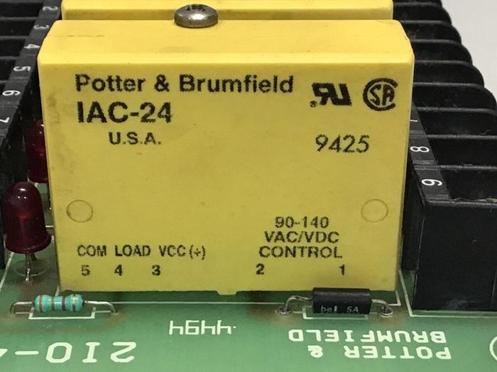 Used POTTER & BRUMFIELD Relay Circuit Board 2IO-4B #120709