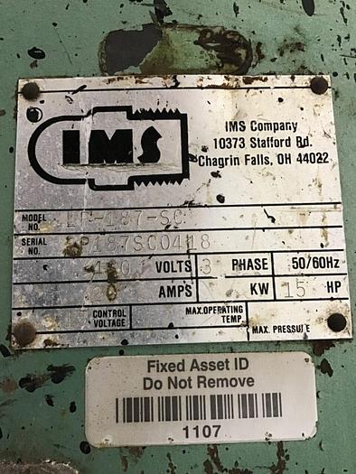 Used IMS 15 HP Grinder / Granulator, LP-187-SC, Used