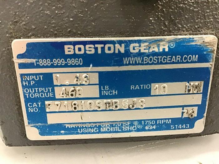 Used BALDOR .5 HP Motor w/ Gearbox CM3538 Used