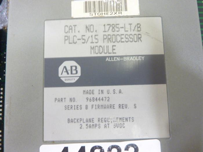 Used ALLEN BRADLEY Processor Module 1785-LT SER B #44222