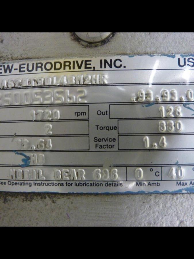 Used SEW EURODRIVE 2 HP GEARMOTOR SA520T90L4BM2HR USED