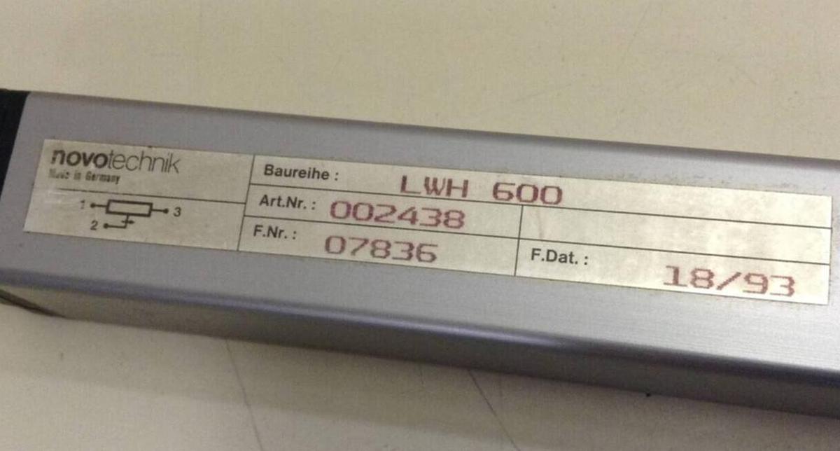 Used NOVOTECHNIK Linear Transducer LWH600 Used