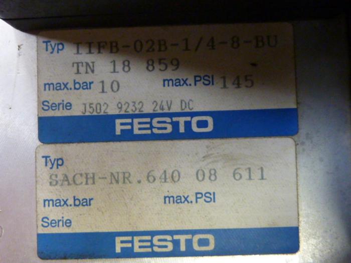 Used FESTO Control Block / Valve Terminal IFB8-02 #52853