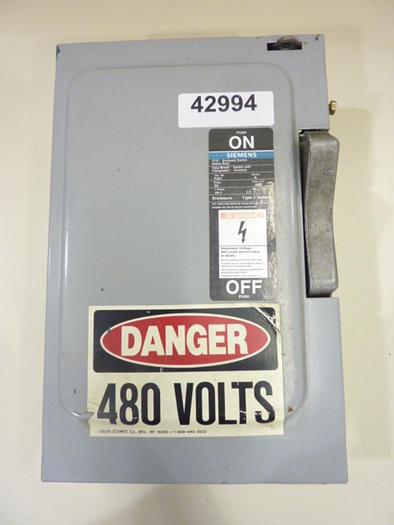 Used SIEMENS 30 Amp Disconnect Switch F351 #42994