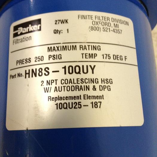 Used PARKER Finite Filter HN8S-10QUY #67844