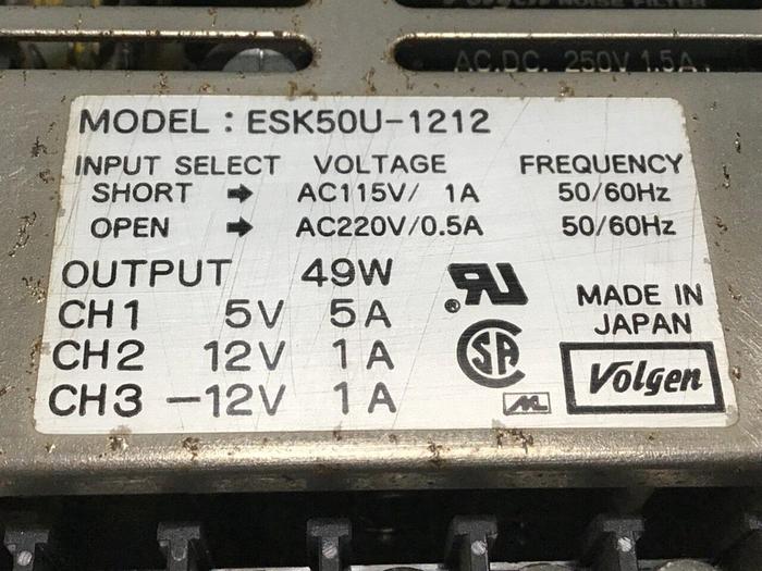 Used VOLGEN Power Supply ESK50U-1212 #114352