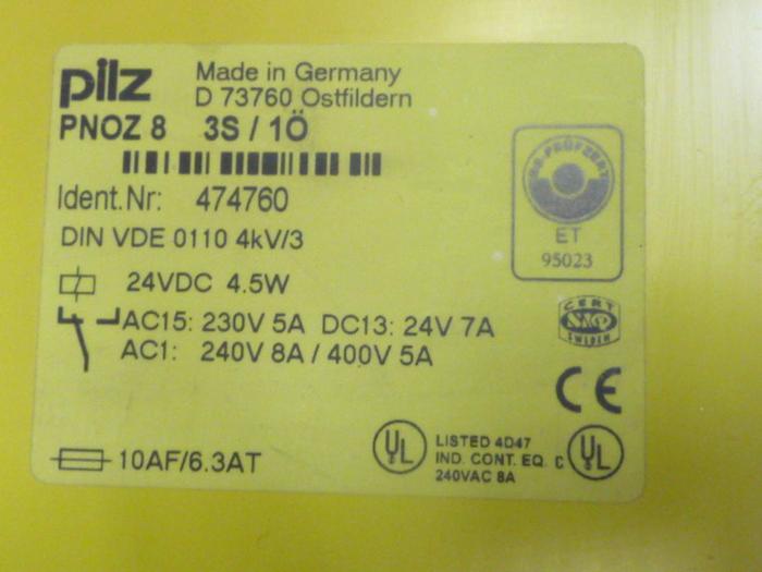 Used PILZ Safety Relay PNOZ83S/1O #49037