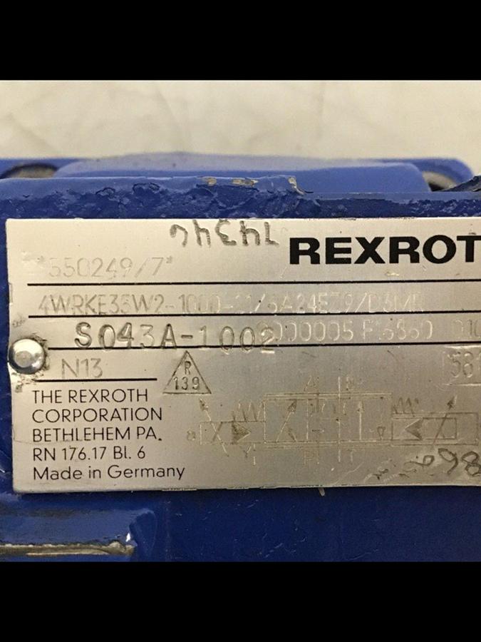 Used REXROTH Valve 4WRKE35W2-1000-21/6A24EZ9 #144310