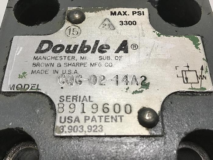 Used DOUBLE A CQG0214A2 Valve Used #142176