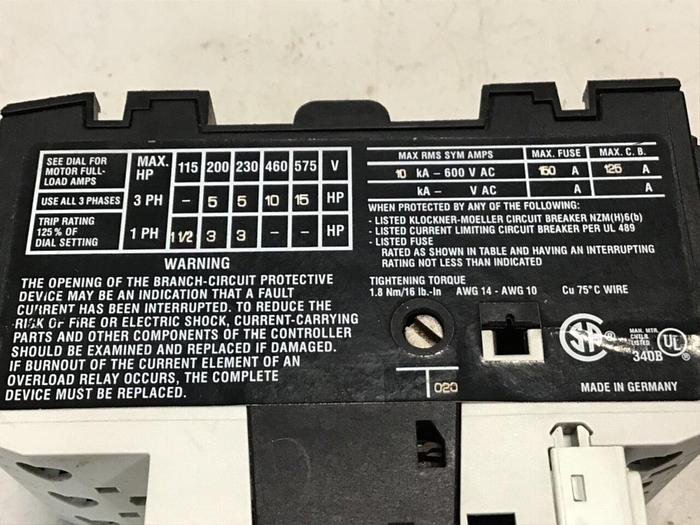 Used MOELLER Starter PKZM0-20 #128858