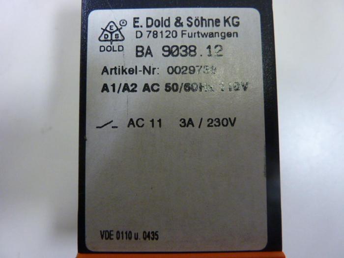 Used DOLD Safety Relay BA9038.12 #48846