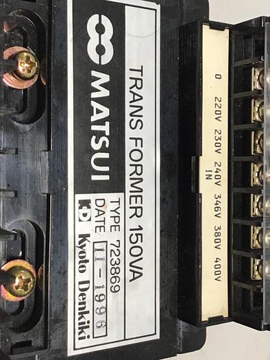 Used MATSUI 150 VA Transformer 723869 #122244