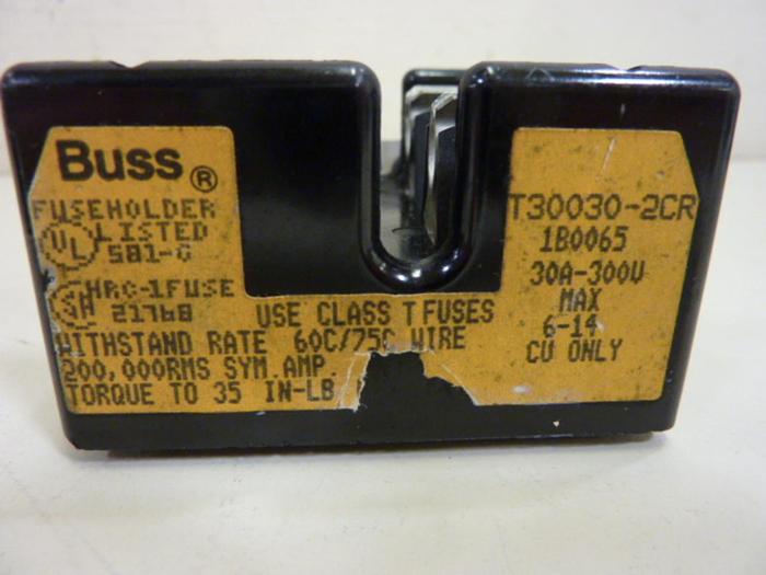 Used BUSSMANN 30 Amp Fuse Holder T30030-2CR #59257