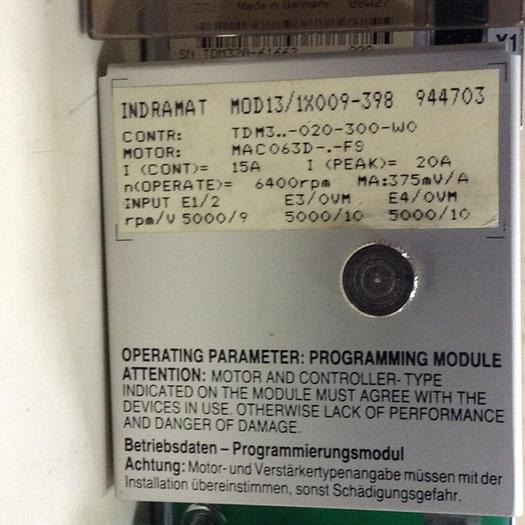 Used INDRAMAT Servo Drive TDM 3.2-020-300-W0 Used