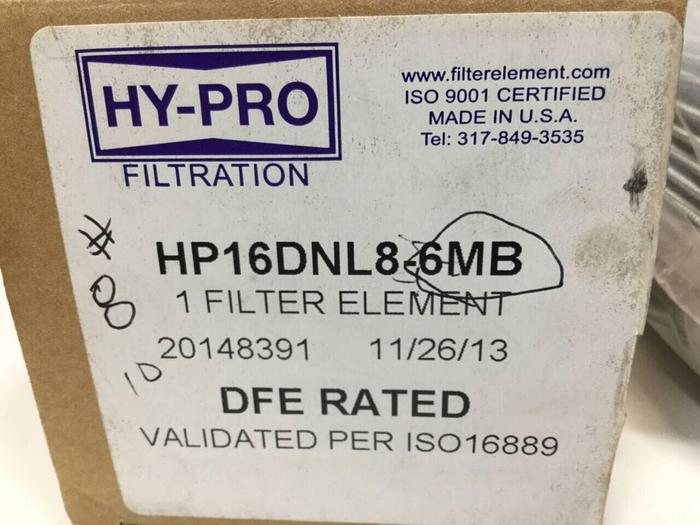 HY-PRO FILTRATION Filter Element HP16DNL8-6MB NEW