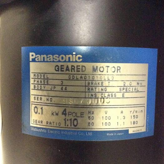 Used PANASONIC Gearmotor GDLA01010LL3 #89325
