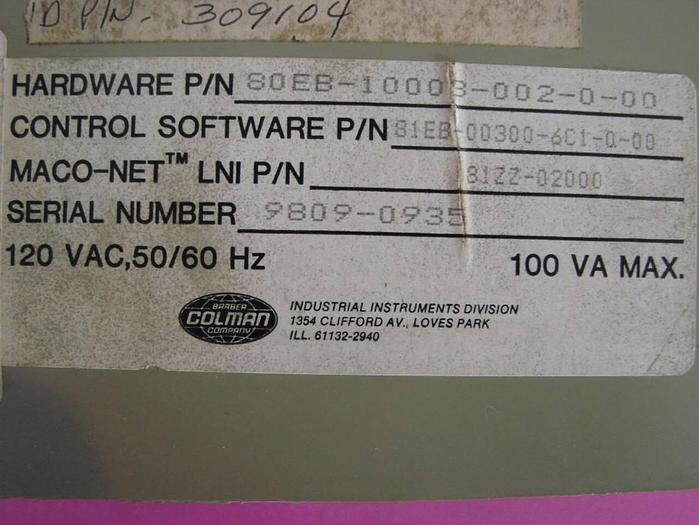 Used BARBER COLMAN Process Module 80EB-10003-002-0-00 Used