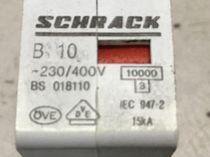 Used SCHRACK Circuit Breaker B10-BS018110 Used