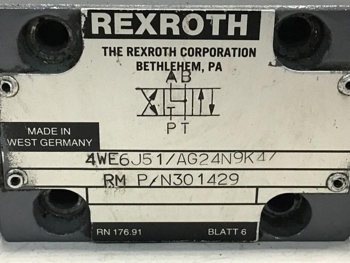 Used REXROTH Valve 4WE6J51AG24N9K47 #116274
