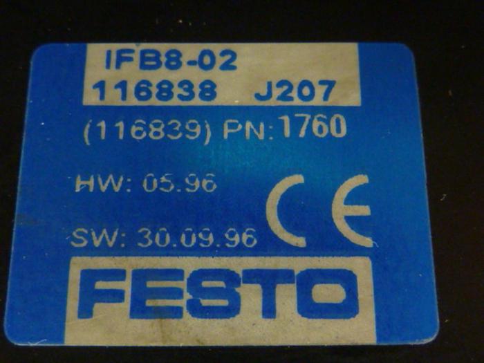 Used FESTO Control Block / Valve Terminal IFB8-02 #52775