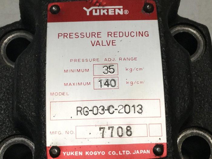 Used YUKEN Pressure Reducing Valve RG-03-C-2013 #102523