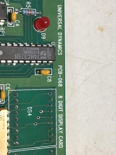 Used UNIVERSAL DYNAMICS 8 Digit Display Card PCB-068 #130644