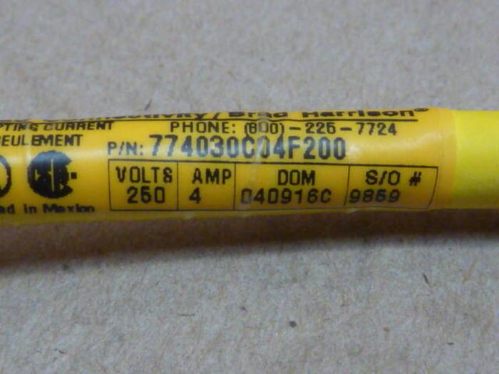 BRAD HARRISON / WOODHEAD Cable 774030C04F200 #29742